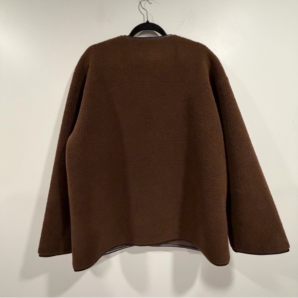 REBECCA MINKOFF Shearling Toggle Jacket Chocolate Brown Coat Size S-LNWT - Picture 5 of 5